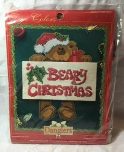 NIP True Color Danglers 'Beary Christmas' Counted Cross Stitch Kit New Old Stock - Picture 1 of 4