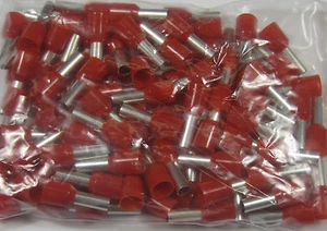 Aderendhülsen 10 mm² isoliert Aderendhülse Rot Neu Ovp 10qmm 10mm² 100 Stück - Bild 1 von 1