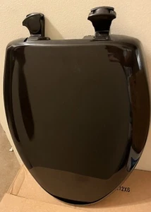 Bemis STA-TITE Black Plastic Toilet Seat ~ Elongated Slow Close ~ #1200SLOWT 047 - Picture 1 of 1