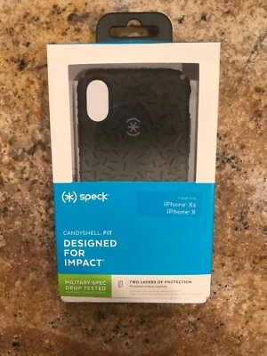 Speck Candyshell Fit Case For iPhone Xs / iPhone X  Black Ombre & Gunmetal Grey  - Image 1 of 2