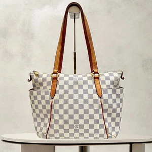 Auth LOUIS VUITTON N51261 Totally PM Shoulder Bag Damier Azur Leather White LV - Picture 1 of 20