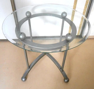 VTG silver metal side or coffee table base - Picture 1 of 6