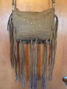 BIG BUDDHA LOLITA FRINGE CROSSBODY HANDBAG IN TAN ~ NEW - Picture 1 of 1