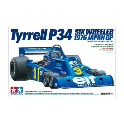 Tamiya Tyrrell P34 Six Wheeler 1976 Japan GP 1/20 Modellino Auto F1 Kit - Immagine 1 di 4