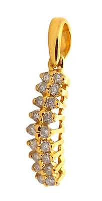 Colgante de boda de oro amarillo con sello de 14k BIS diamante redondo natural de 0,54 quilates Foto 1 de 4