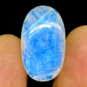 21 Cts Natural Rainbow Moonstone 26x15mm Oval Cabochon Pendant Size Gemstone - Picture 1 of 13
