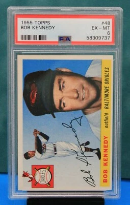 1955 TOPPS # 48 Bob Kennedy PSA 6 EX-MT # 58309737  BALTIMORE ORIOLES !! - Image 1 of 2
