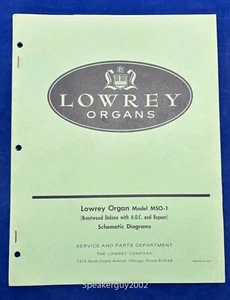 Original Lowrey Organs Schematic Manual / MSO-1 Brentwood Deluxe w AOC Repeat - Picture 1 of 1