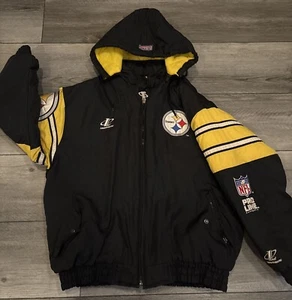 Vintage Pro Line Logo Athletic Pittsburgh Steelers Winter Jacket Mens XLarge EUC - Picture 1 of 15