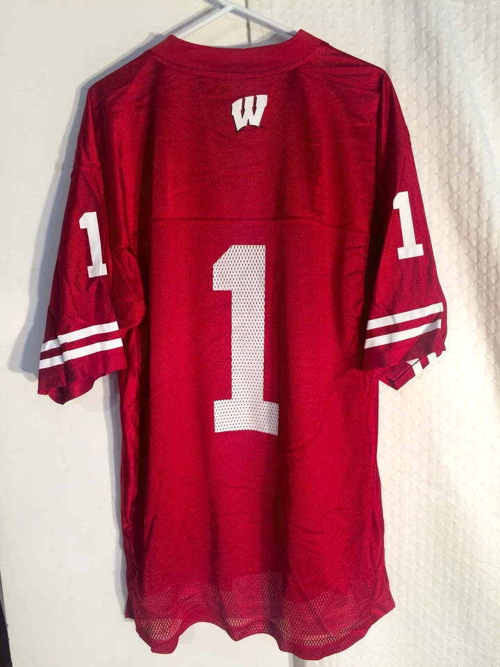 Adidas NCAA Jersey WISCONSIN Badgers #1 Red sz XL - Image 1 of 1