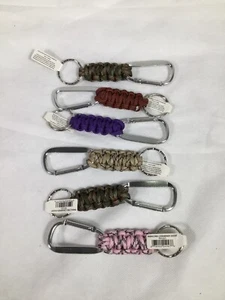 Hillman Multi Color Paracord Carabiner Short Key Ring (Lot Of 6) - Picture 1 of 2