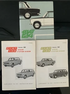 Fiat 124 sedan and wagon owner’s manual 1967 with supplements for 1968 ,1969 - Picture 1 of 1