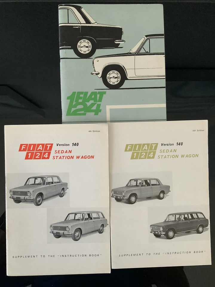 Fiat 124 sedán y vagón manual del propietario 1967 con suplementos para 1968, 1969 Foto 1 de 1