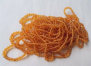 4.6 oz. 4mm Round Glass Beads - Golden Topaz color - Picture 1 of 2