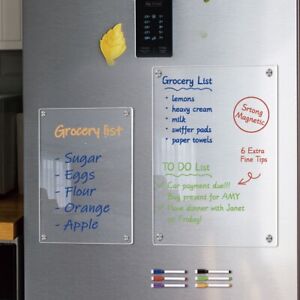 Transparent Magnetic Message Board for Refrigerator Monthly Weekly Planner
