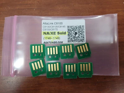 8 x Toner Chip (1746- 49) for Xerox C8100 C8130 C8135 C8145 C8155 C8170 Refill - Image 1 of 2
