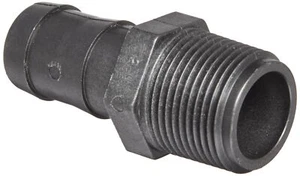 Banjo HB100 Polypropylene Hose Fitting, Adapter, 1" NPT Male x 1" Barbed - Picture 1 of 2