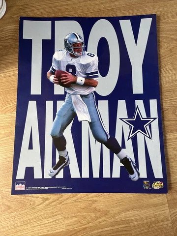 Vintage Cowboys Troy Aikman Poster NFL Dallas Texas 1997 Starline 16 x 20 New Cover