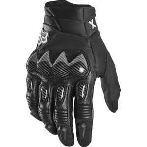 FOX MENS ADULTS BOMBER MX GLOVE BLACK LEATHER MOTOCROSS OFFROAD DIRT BMX MTB - Picture 1 of 2