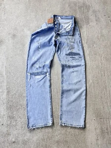 Jeans Vintage Levi’s 501 30x32 Personalizzato Boro Sashiko Patch Riparazione Bandana Paisley - Foto 1 di 14