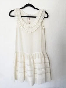 NWT OPENING CEREMONY White Drop Waist Bib Dress Sz XS Orig 590. - Picture 1 of 8