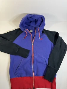 NIKE AW77 ColorBlock Full Zip Hoodie Adult MED Purple/Red/Black Essential EUC! - Picture 1 of 12