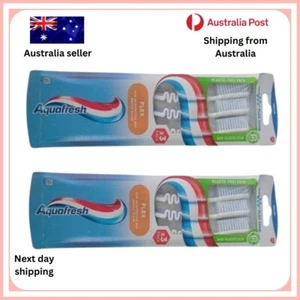2 Packs Aquafresh Flex Toothbrush Medium 1 Triple Pack (6 toothbrushes) - Picture 1 of 3