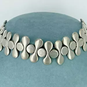 More details for bernard bouhnik metal pointus paris necklace modernist vintage designer choker