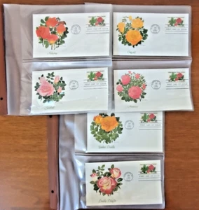 1982 6) First Day Covers International Peace Garden Roses Dunseith ND Stamps FDC - Picture 1 of 12