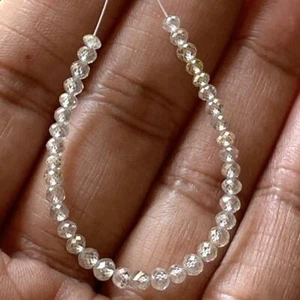 6 Beads 3mm Rare Natural Clear White Diamond Faceted Rondelle/Round Beads Loose - Picture 1 of 6