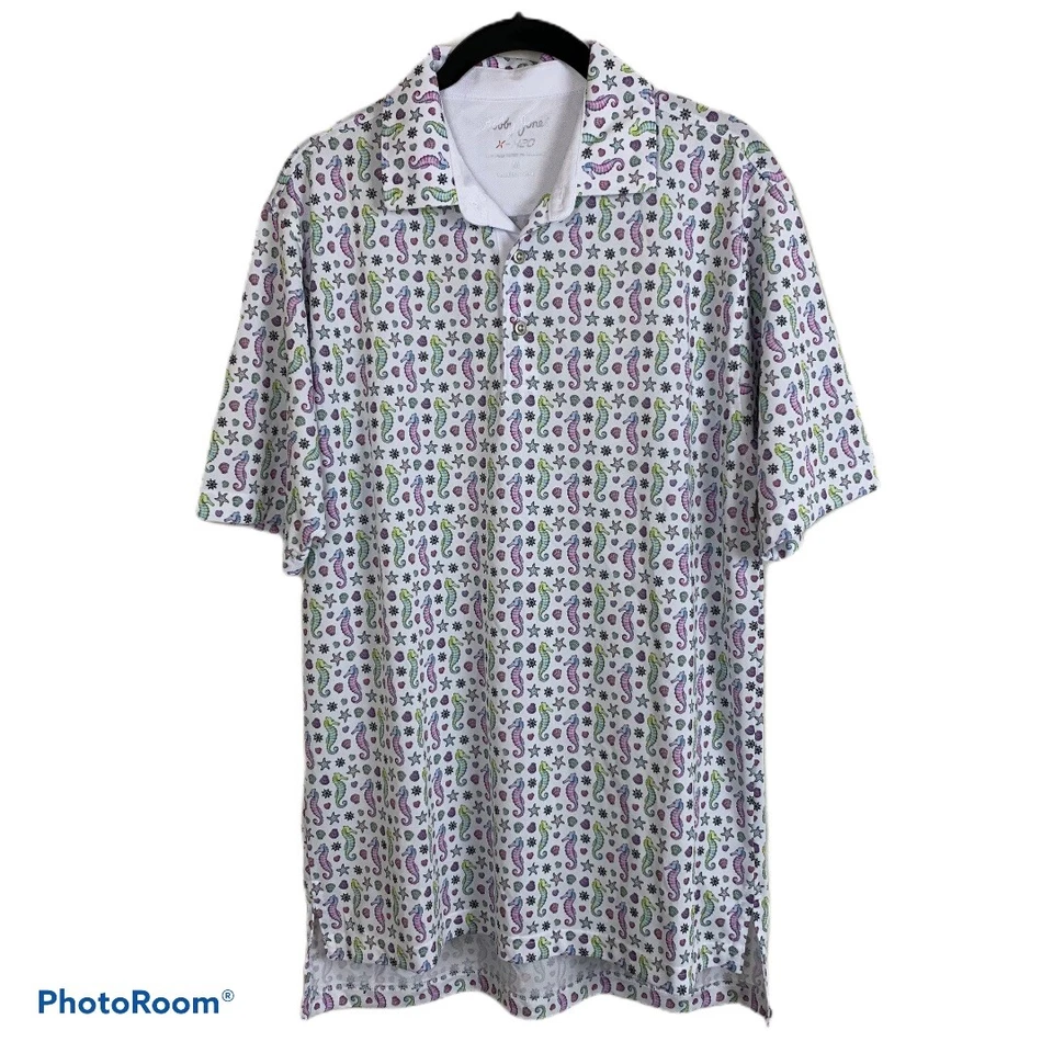 Camisa polo Bobby Jones para mujer talla M X-H20 caballitos de mar estrellas de mar conchas Foto 1 de 4