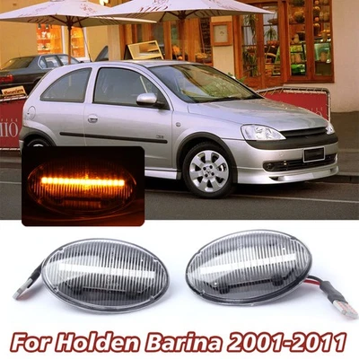 For Holden Barina 2001-2011 2x Clear Side Marker Guard Indicators Flasher Lights - Image 1 of 4