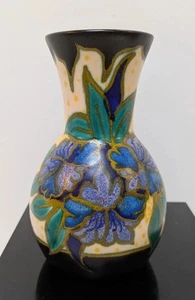 Antike bunte Zuid-Holland matte Gouda Vase 6 1/2 Zoll - Bild 1 von 5