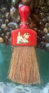 Vintage Whisk Hand Broom Red Wood Handle Corn Straw Country Farmhouse Cottage - Picture 1 of 7