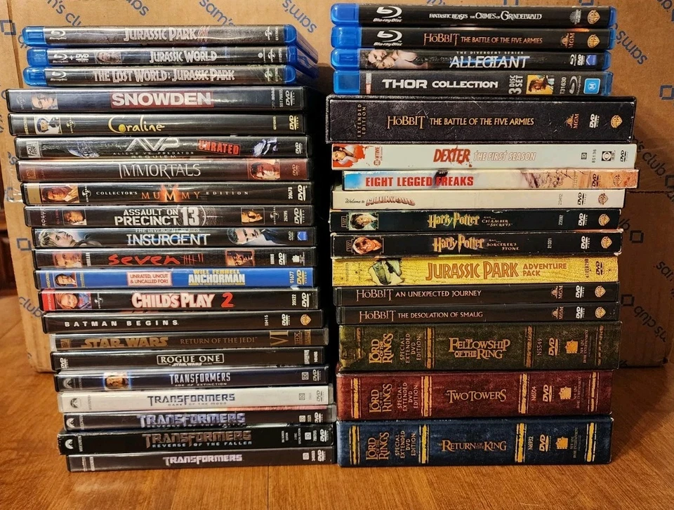 Blu-Ray / DVD Lot Movies Star Wars Lord Of The Rings Harry Potter Jurassic Park  - Image 1 of 4