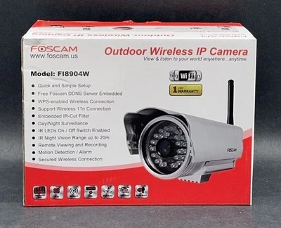 Cámara IP inalámbrica para exteriores Foscam FI8904W 720p HD WiFi 2,8 mm detector de movimiento NUEVO Foto 1 de 4