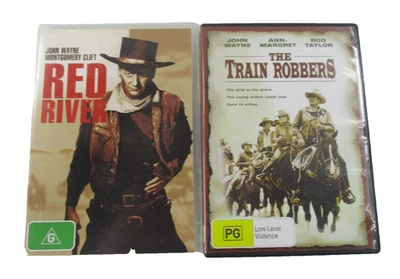 John Wayne Westerns Red River and The Train Robbers DVD PAL R4 Tested - image 1 of 4