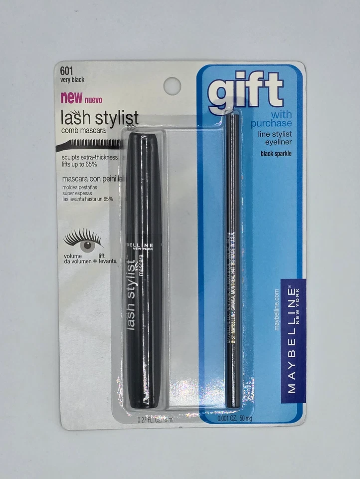 Maybelline lash stlyist Mascara - 601 Very Black Bonus Lip Liner Black Sparkle - Image 1 of 1
