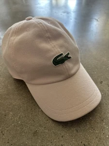 Gorra ajustable Lacoste vintage 100 % algodón rosa pálido años 90 tenis golf - Imagen 1 de 5