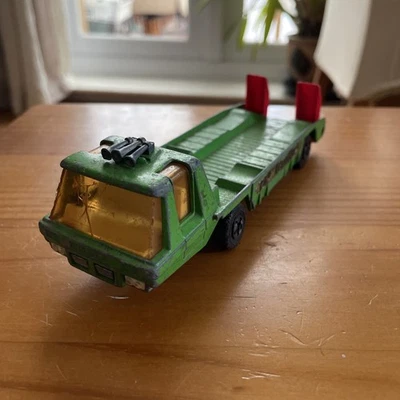 Vintage Lesney Matchbox Super Kings Car Transporter K-13-2  K-114 Green 1975 - Image 1 of 4