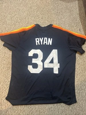 HOUSTON ASTROS- NOLAN RYAN SIZE XL THROWBACK JERSEY #34 BLUE MENS  - Image 1 of 2