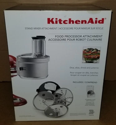 KitchenAid Food Processor w/ Commercial Style Dicing Kit KSM2FPA New w/ Box Wear - Image 1 of 4