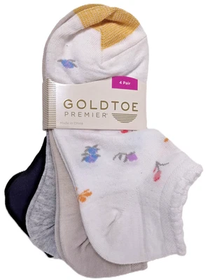 (Paquete de 4) Punta Dorada Premier Mezcla Forro Moda Mujeres Calcetines Zapato Talla 6-9 Nuevo con Etiquetas Foto 1 de 4