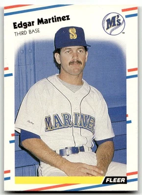 Fleer #378 1988 Edgar Martínez Seattle Mariners ¡novato como nuevo! ¡SIN RESERVA! Foto 1 de 2