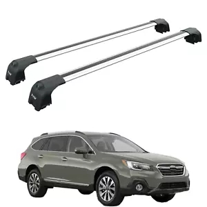 For Subaru Outback BS 2014-2020 Roof Rack Cross Bars Flush Rail Alu Silver - Picture 1 of 10