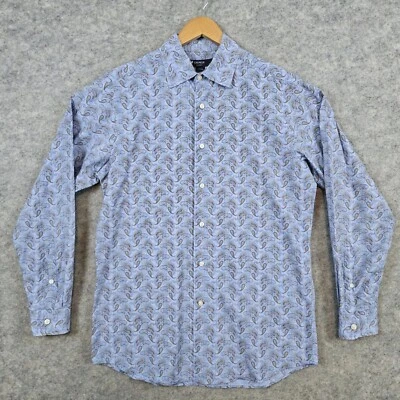Camisa boho Cremieux Classics para hombre azul y marrón cachemira talla M 100 % algodón Foto 1 de 4