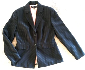 Blazer Trio New York Negro Rayas TALLA 4 VINTAGE HECHO EN EE. UU. - Imagen 1 de 7