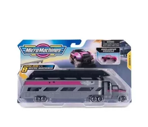 MICRO-MACHINES - Mini Vehicle Hauler Pink w/ Pink Car Series 4 - Picture 1 of 6
