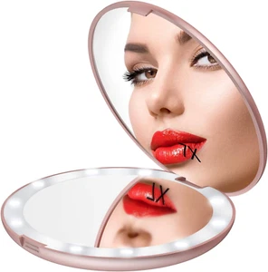 5" Lighted Travel Makeup Mirror 1X/7X Magnifying Double Sided, Super Large LE... - Picture 1 of 1