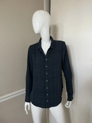 Camisa CP SHADES Azul Marino/Verde Bosque Cuadros Franela Algodón Gasa Abotonada Talla S Foto 1 de 4